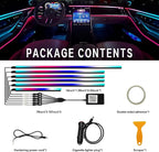 Dreamcolor Interior Car Lights, WEBUPAR Car Accessories 6 in 1 Car LED Strip Lights with APP Control and 213 Modes, 175 inches 593 LEDs Acrylic Fiber Optic Lights, RGB Neon Light Kits