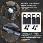 4 Pack Hanging Car Trash Bags, Washable Automotive Garbage Can for Back Seat with 4 Car Headrest Purse Hooks