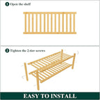Smiry Shoe Rack, 2 Tier Thick Bamboo Shoe Organizer, Stackable Free Standing Wooden Shoe Storage Shelf for Closet, Entryway, 