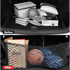 Heavy Duty Envelope Cargo Net, Stretchable Trunk Organizer with Metal Hooks, Adjustable Storage Net for SUV Car Compatible wi