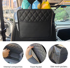 Car Seat Back Organizer, Hanging PU Leather Car Storage Bag, Compatible with Most Vehicles Interior Accessories Organizer