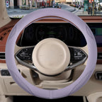 Nappa Leather Steering Wheel Cover, Advanced Microfiber Leather Non-Slip Breathable Fabric, Warm in Winter and Cool in Summer