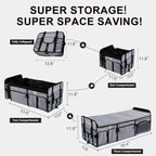 Bold Color Block Trunk Organizer | 95L, 35"x13.8"x11.8" | Dedicated Shoe Storage & 26L Ice Pack | Foldable for SUV/Car/Jeep