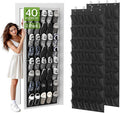 Unjumbly Over the Door Shoe Organizer with 40 Large Breathable Mesh Pockets, Space Saving Shoe Holder, Hanging Shoe Rack for 