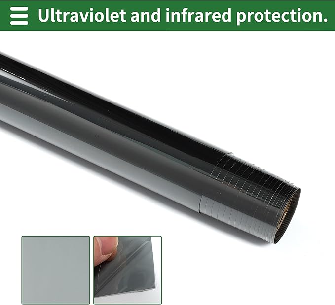 Motoforti Nano Ceramic Car Window Tint Film VLT 47% IRR 56% UVR 80% Black 14.76 ft x 35.43 Inch Privacy Film 2mil PET 1 Pc