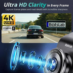 BOTSLAB 4K Dash Cam Front, STARVIS 2 Sensor, Voice Control, 64GB Card Included, 5GHz WiFi, Built in GPS, WDR Night Vision, 17