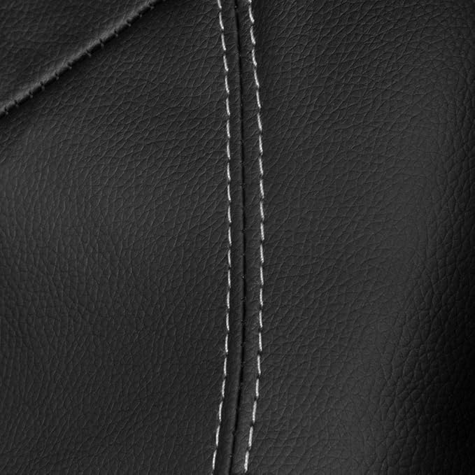 Motor Trend Black Stitched Faux Leather Car Seat Covers – Premium Automotive Bucket Front Seat Covers, Made for Vehicles with