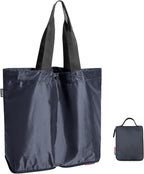pack all 16L Lightweight Packable Tote Bag, Water Resistant Foldable Grocery Bag, Reusable Shopping Bag (Navy Blue)