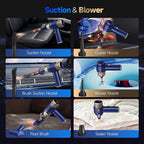 Car Vacuum Cleaner, 16000PA Mini Car Vacuum Cordless Powerful, 7 in 1 Portable Handheld Vacuum Cordless with LED Light, Dual 