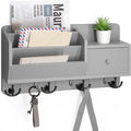 Rebee Vision Key Holder Wall Mount with Mail Sorter and Drawer Organizer - Modern Mail Organizer Wall Mounted with Wall Hooks