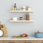 Picture Ledge Shelf for Wall, 24 inch Solid Ash Wood Nursery Book Shelves 2 Packs, Floating Shelves for Kids' Room Bedroom Ba