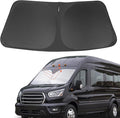 Front Windshield Sun Shade Foldable Car Front Window Sun Shade Windshield Shade Custom Fit for 2022-2026 Ford E-Transit Block UV Rays Car Accessories Heat Keep Cooler