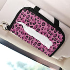 Car Tissue Holder Car Visor Organizer Tissue Box Holder for Car Sun Visor Organizer with Car Vehicle Accessories Essentials Interior for Women Men Pink Leopard Spots DarkMarks