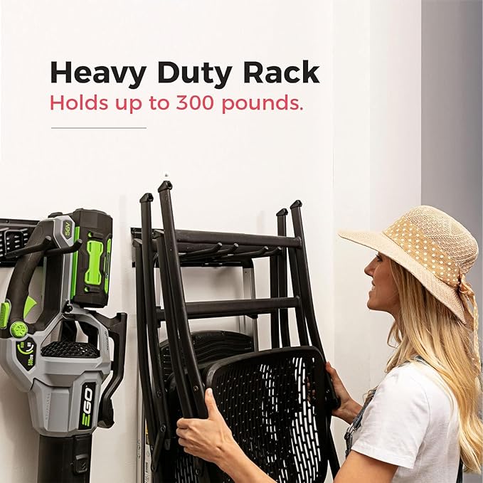 TIDYME Garage Tool Organizer Wall Mount - 64 inches - Sturdy Storage Rack with Adjustable Hooks, Anti-Rust - Easy Installatio