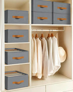 Homsorout Clothes Organizers and Storage - 4/5/7 Grids Fabric Jeans Organizer with Handles, Foldable Closet Organizers Divide