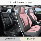 Coverado Car Seat Covers Front, Seat Covers for Cars, Waterproof 2-Pack Car Seat Cushions, Leather Carseat Seat Protectors, U