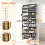 2 Pack Over the Door Organizer 5 Tiers, Extra Large Behind Door Storage of 10 Compartments, 80 lbs Weight Capacity Over Door 