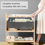 Hanging Baby Diaper Caddy, 3-in-1 Diaper Caddy Organizer Holder For Baby Crib, Nursery Organization Diaper Stacker Storage Fo