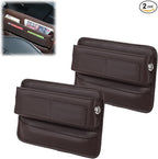 2 Pack Premium Car Seat Gap Filler Organizer - Universal Storage Box with Card Slots for Phones/Keys/Glasses, Fits Cars, SUVs & Trucks (Coffee-colored)