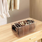 Clear Belt Organizer, Extendable Acrylic Belt Storage Holder with Adjustable Dividers, Belts Storage Container for Drawer and