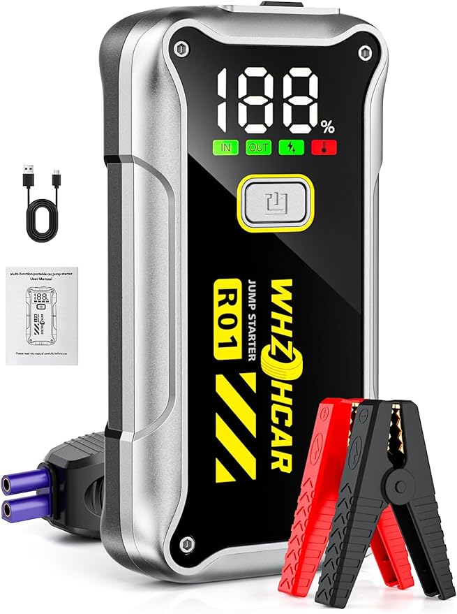 Car Jump Starter,12V 4000A Car Battery Jump Starter (9.0 Gas/7.5L Diesel) Fast Charging Portable Battery Pack with LCD