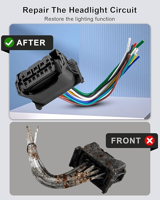 Headlight Wiring Harness Repair Kit Fit for BMW 528i 535i 640i 650i 730i 740i Replace 61119327504 6925638DX