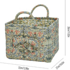 Boho Fabric Storage Basket, Large Capacity Laundry Basket, 12.2'' x 10.23'' x 10.23'' Collapsible Laundry Hamper with Easy Ca