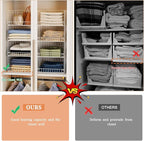 4-Tier Stackable Closet Organizers and Storage Basket, Foldable Closet Shelf Organizer System, Space-Saving Clothes Storage D