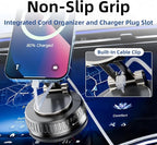 2026 Upgraded Magnetic Car Phone Mount for MagSafe: 360° Rotatable Adjustable Holder with 180+LBS Strong Suction Cup & 4200gf Magnet, Compatible with iPhone Series & Android Devices, Black