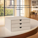 UnionBasic Document Organizer, 3-Drawer File Cabinet Document Storage Box, Office Desktop Filing Organizer, Beige