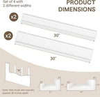 Fun Memories Picture Ledge Shelf - 30 Inches Floating Shelves Set of 4 - Floating Shelves with Lip for Storage - Wood Bookshe
