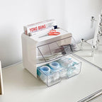 Bandages Storage Organizer for Wall, Plastic Medical Supplies Container for Home Medicine Cabinet, White Storage Box for Cott