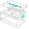 Vtopmart 24 QT Clear Plastic Craft Organizers and Storage Box with Removable Trays and Dividers,Art Supply Organizers and Sto
