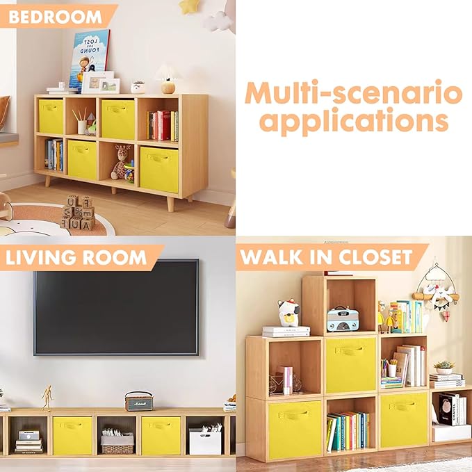 ShellKingdom Storage Bins, Foldable Fabric Storage Cubes and Cloth Storage Organizer Drawer for Closet and Toys Storage, 6 Pa
