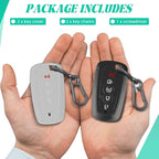 2 Pcs Silicone Key Fob Cover for Ford with Keychain, Soft Key Case Shell Full Protection for Explorer Fusion Escape Edge Expe