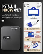 Uniclife 20 Position Key Cabinet with Combination Lock Resettable Black Digital Security Storage Box Steel Key Organizer with