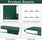 Storage File Boxes A4, 6 Pack Foldable File Box with Clip, 50mm Spine, Plastic Archives Cases with Magnetic Closure, Document