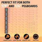 HUHOLE 86 Piece Pegboard Hooks Assortment Kit with Pegboard Bins Garage Tool Organizer Set Fits 1/8 and 1/4 Inch Peg Board Ac