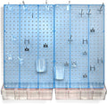 Azar Displays 900945-BLU The DIY Multi-purpose 70-piece Pegboard Wall Organizer Kit with Two Panels and Accessory Assortment,