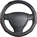 Leather Steering Wheel Cover 15 Inch – Real Leather with Silicone Lining, Non-Slip Universal Fit for Cars, SUVs & Trucks (Measure Before Purchase)