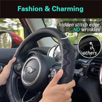 PINCTROT Steering Wheel Cover Great Grip with 3D Honeycomb Anti-Slip Design, Universal 14.5-15 Inch (All Black)