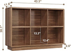 ChooChoo 6 Cube Storage Organizer, Wooden Bookcase with Storage, Cube Storage Bookshelf for Bedroom and Home Office, Brown Wa