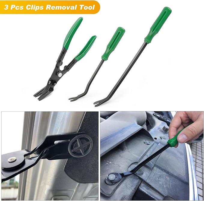 GOOACC 19Pcs Trim Removal Tool Set Panel Fastener Clips Removal Automotive Plastic Upholstery Pliers Removal Install Removal 