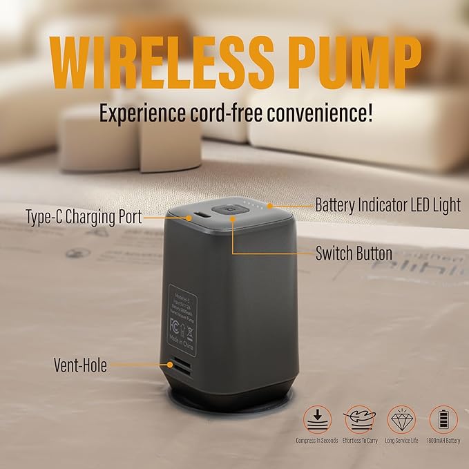 Rechargeable Wireless Pump Travel Vacuum Storage Bags, 15 Pack Portable Seal Bags for Travel and Home, Compression Packing fo