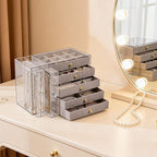 Greenfeather Jewelry Organizer with 7 Removable Drawers, Clear Acrylic Jewelry Box with 16 Necklace Hooks, 48 Pairs of Earrin