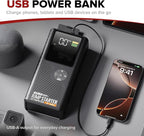Jump Starter with Air Compressor, Portable Car Battery Jump Starter, 150 PSI Tire Inflator & Battery Booster - Starts