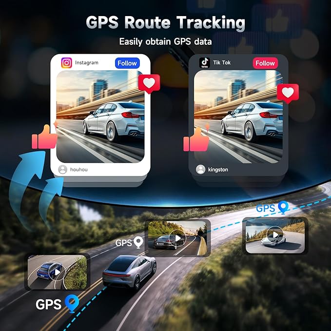 4K Dual Dash Cam Front and Rear with 5Ghz WiFi, GPS, ADAS & Blind Spot Detection, 3.16" IPS 4K-3840 * 2160P Car Dash Camera, 