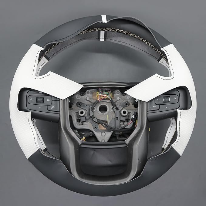 MEWANT Steering Wheel Cover for GMC Sierra Steering Wheel Cover for GMC Sierra 1500 / Sierra 1500 Limited/Sierra 2500 / Sierra 3500/ Yukon (XL) Hive Microfiber Leather