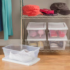 Sterilite 24-Pack 6 Quart Storage Boxes, Stackable Clear Plastic Bins with Snap-On Lids - Heavy-Duty Organizing Containers fo