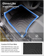 KIWI MASTER Floor Mats for 2016-2021 Honda Civic, Custom Fit All Weather Car Mats, Heavy Duty TPE Floor Liners, Front & Rear 2 Row, Black